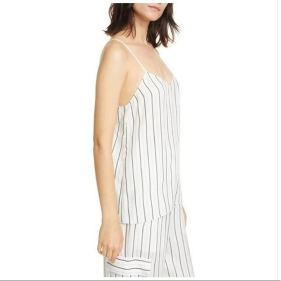 Tibi Ivory Anna Stripe Camisole Black Multi V-neck Tank Top/Cami NWT - Picture 4 of 16